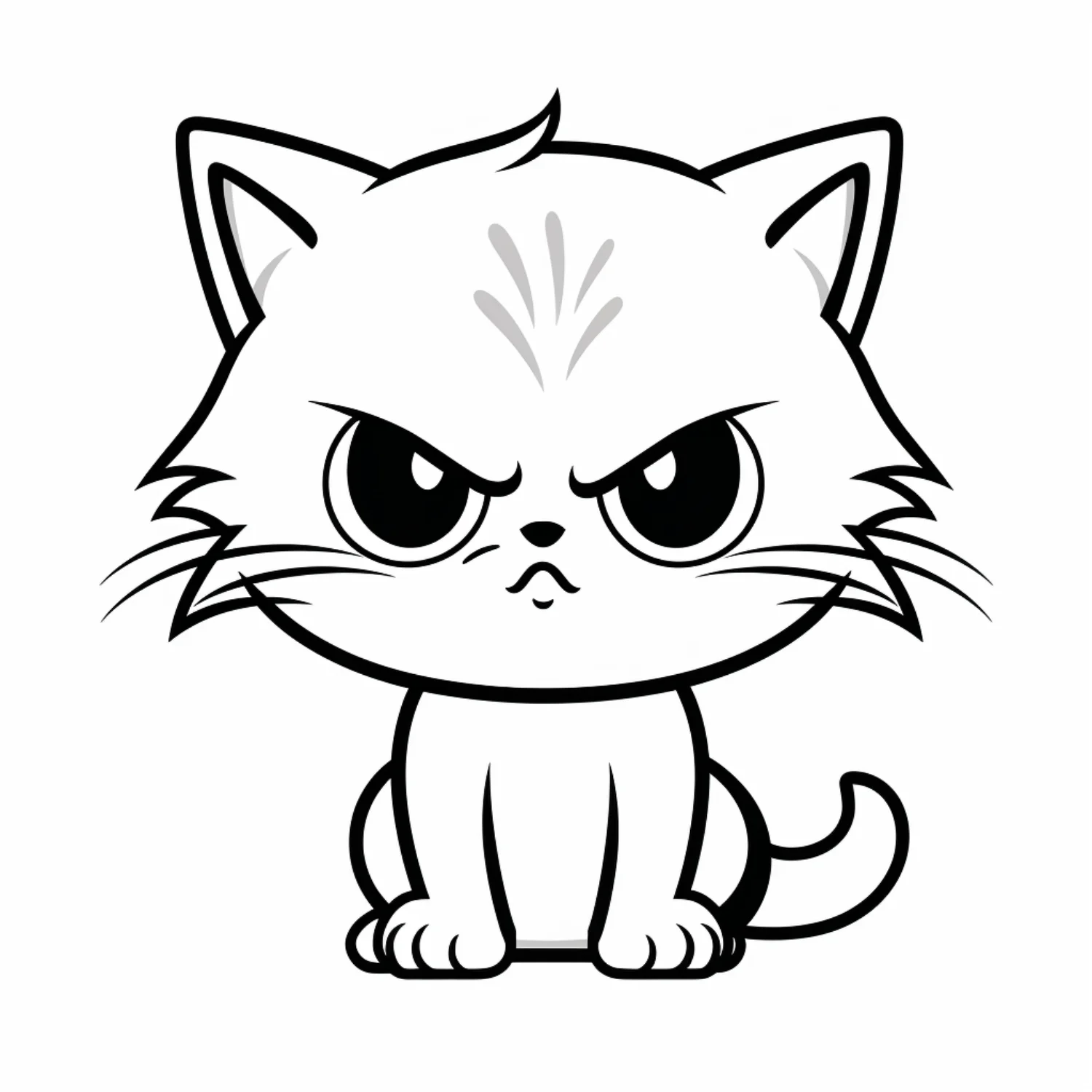 Angry Striped Kitten coloring page - free printable angry striped kitten coloring sheet for kids