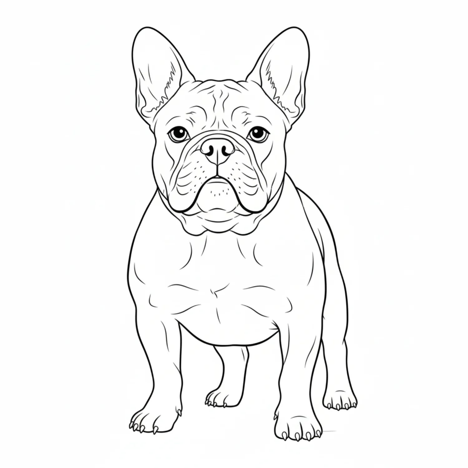 French Bulldog coloring page - free printable french bulldog coloring sheet for kids