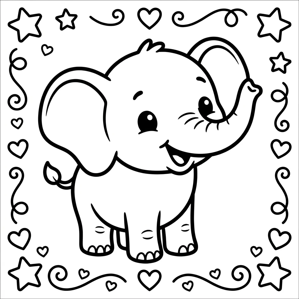Elephants coloring pages