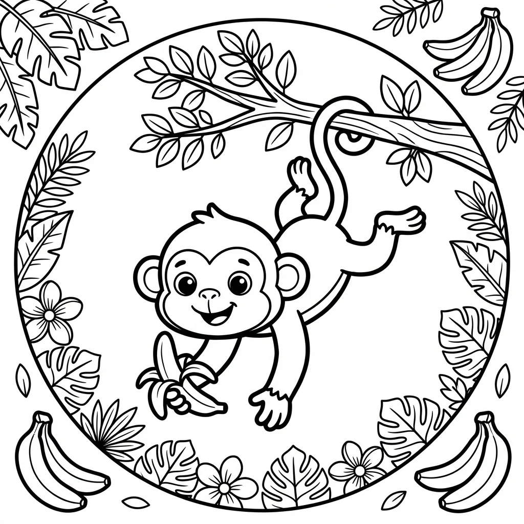 Monkeys coloring pages