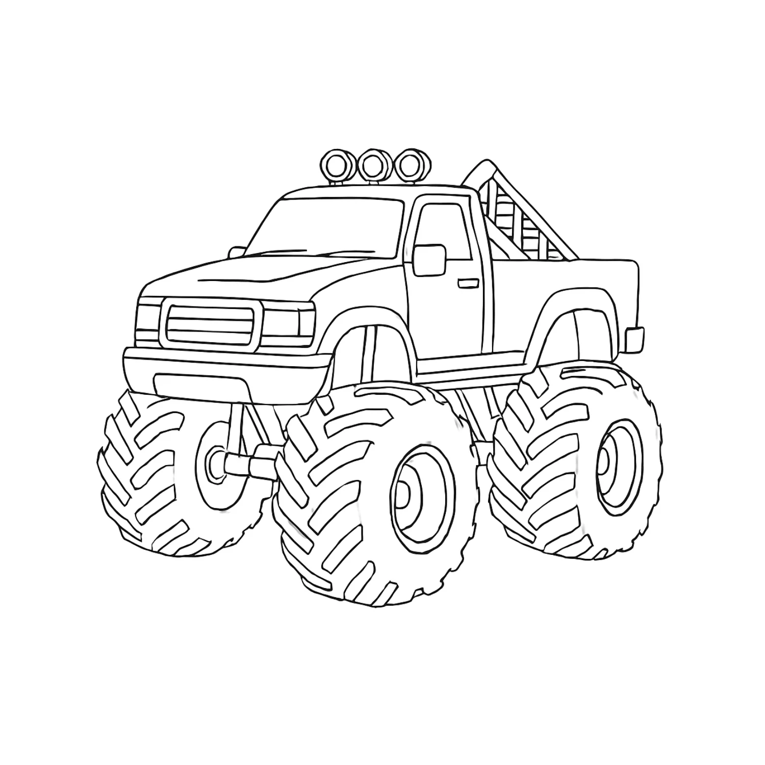 Monster Truck coloring page - free printable monster truck coloring sheet for kids
